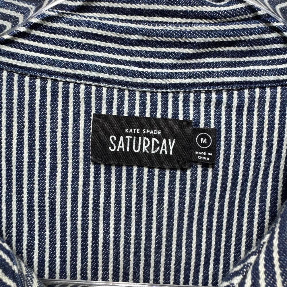 Kate Spade Preppy Chic Chambray Nautical Hamptons Shirt Dress Striped M Navy - Picture 4 of 8